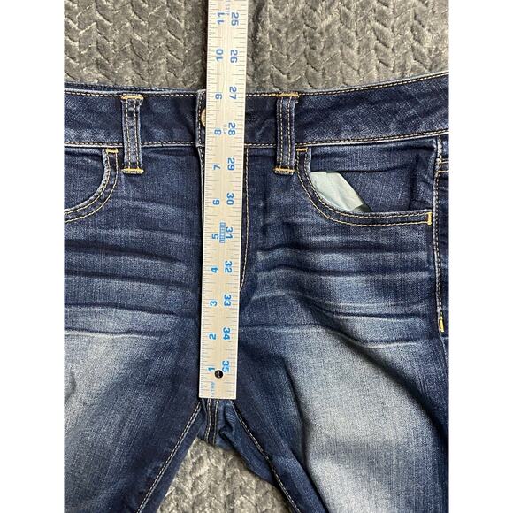 American Eagle Outfitters Jegging Woman Size 4 Super Stretch Ripple Dark Wash - Picture 13 of 16